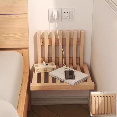 床侧边搁板床头柜置物架桌板下方悬空置物台可折叠式平替窄版超小