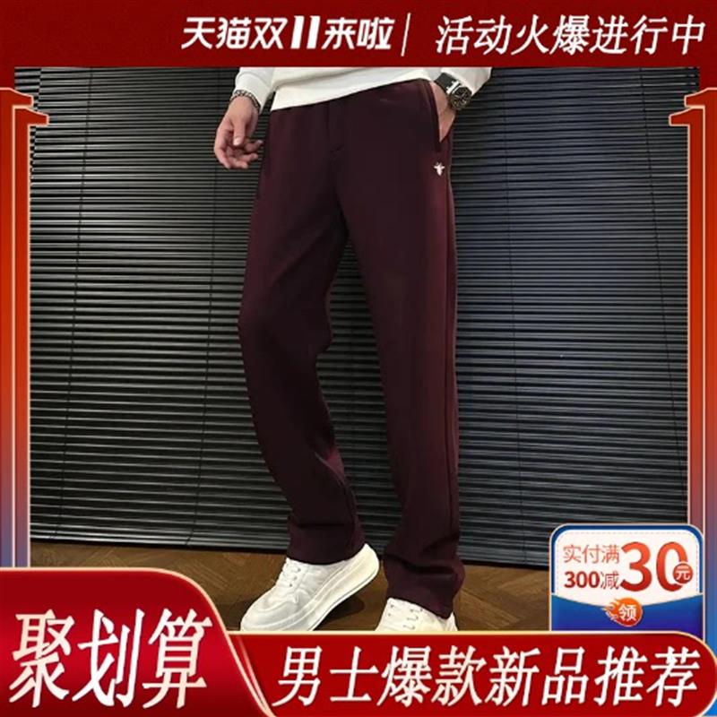 锦宇轻奢男装欧货男士秋g冬新款潮流加厚加绒宽松休闲裤时尚长裤