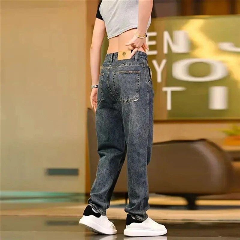 云锦轻奢秋冬直筒长裤水洗大尺码五袋复古微锥牛仔长裤百搭休闲无,男装,牛仔裤,淘宝优惠券,粉丝福利购,淘宝优惠卷