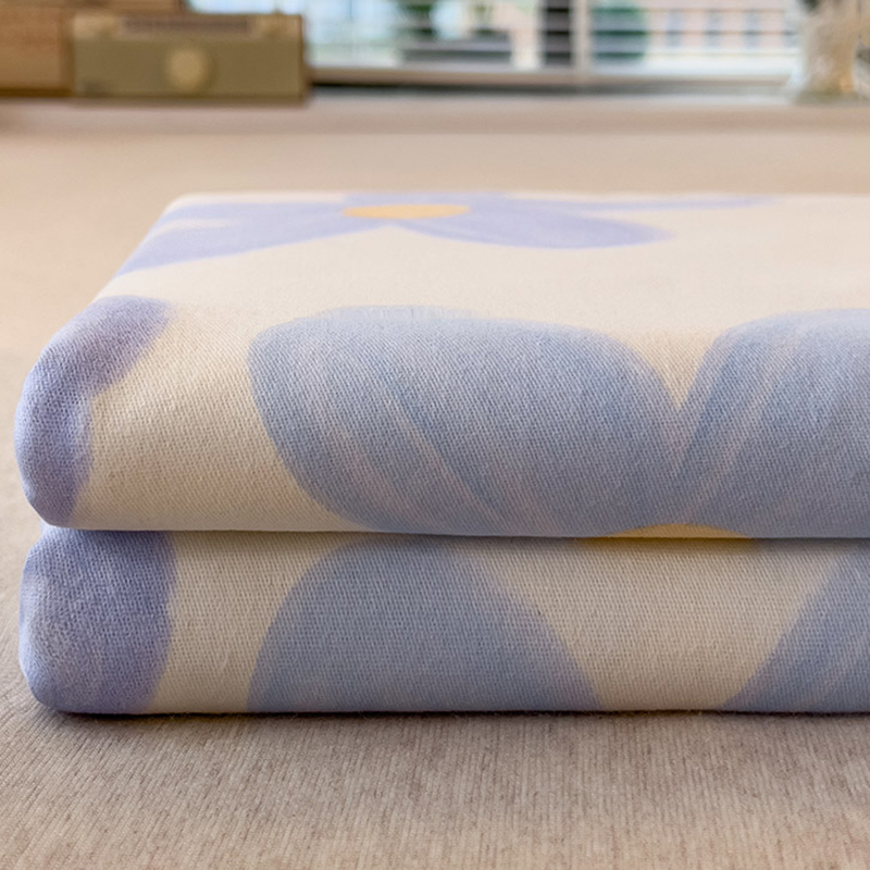 加厚磨毛纯棉床单单件保暖全棉花卉冬季单人宿舍被单枕套2三件套