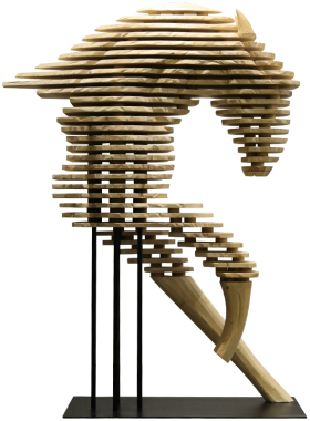 酒店大堂木马雕塑售楼处大厅会所ktv大型落地摆件实木装饰艺术品