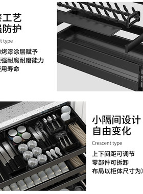 浅拉篮350深300浅碗蓝800碗碟拉篮工具栏700橱柜拉篮非标定制碗篮