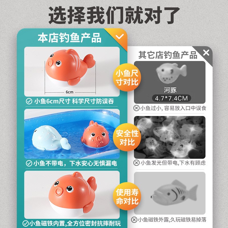 宝宝洗澡玩具儿童戏水玩具男孩女孩泡澡沐浴婴儿玩水钓鱼益智礼物