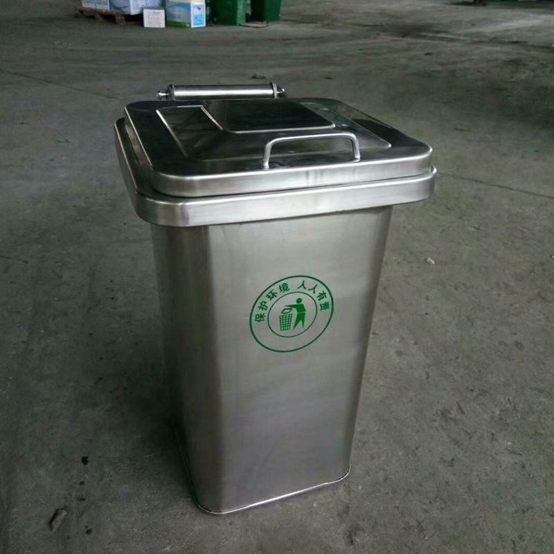 户外240升不锈钢垃圾桶金属120L果皮箱环卫防火240升不锈钢垃圾箱