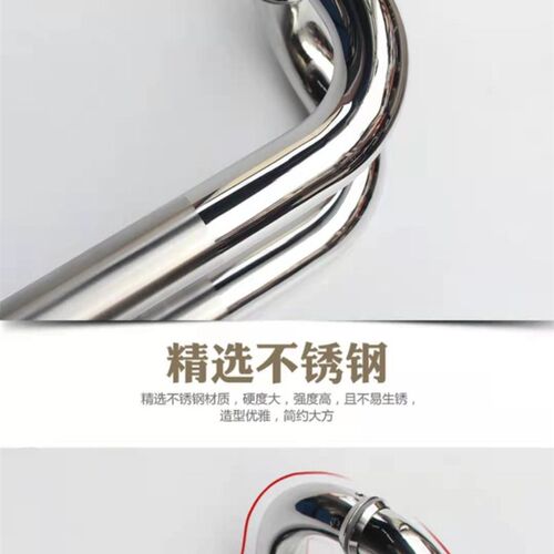 加厚304/201不锈钢拉手四弯有无框双开门手柄地弹玻璃门弯头把手