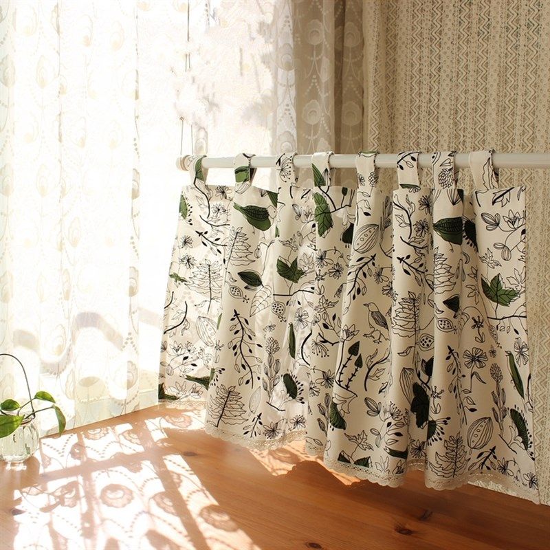 全棉布艺厨房窗帘门帘柜帘隔断帘 小窗帘定制半帘 鸟鸣涧,居家布艺,成品窗帘,淘宝优惠券,粉丝福利购,淘宝优惠卷