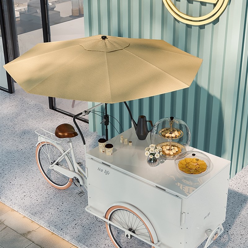 移动咖啡车多功能售卖车装饰品倒骑车摆摊户外奶茶冰激凌三轮车