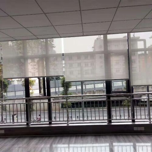 成都办公室窗帘定制mlogo阳光面料卷帘防火阻燃加厚遮光窗帘布成