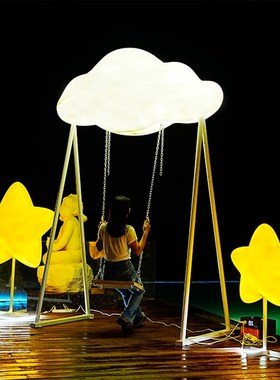 户外玻璃钢云朵雕塑网红公园打卡地装饰民宿商业街引流拍照大摆件