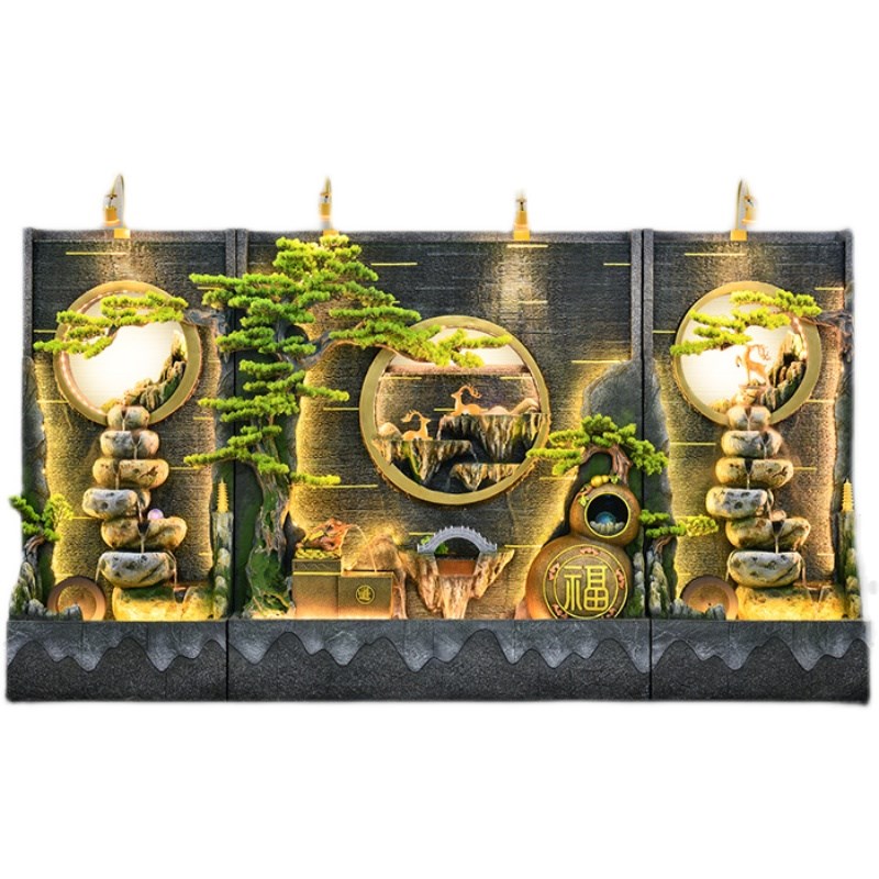 户外庭院假山流水喷泉落地装饰摆件客厅水幕墙鱼缸U阳台鱼池水景