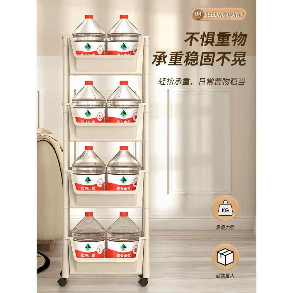 可移动客厅收纳书架置物架儿童玩具多层家用带轮落地小推车