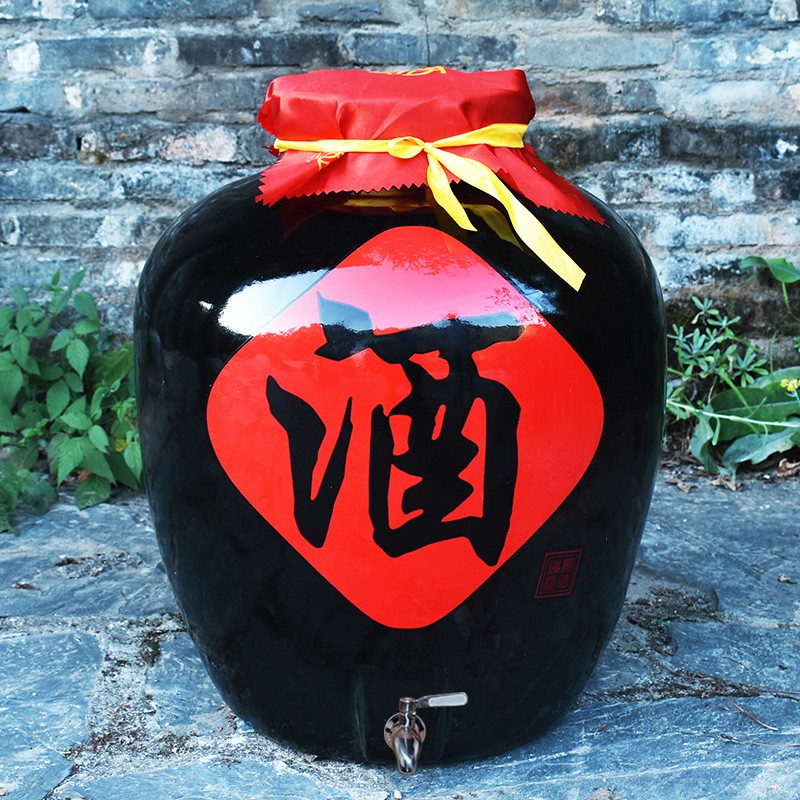 大口加厚酒缸酒坛子陶瓷老式酒坛罐50/100/150/200斤装泡酒缸