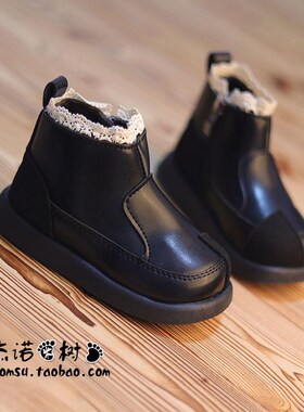 女宝靴子2024年冬天新款潮中小童棉靴1-2-3-6-9岁加绒短靴马丁靴