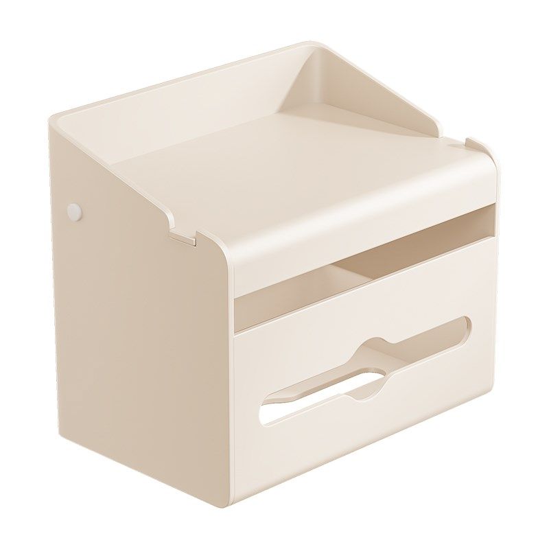 白色卫生间纸巾盒壁挂式厕所纸巾架浴室免打孔厕纸盒洗手间卷纸架