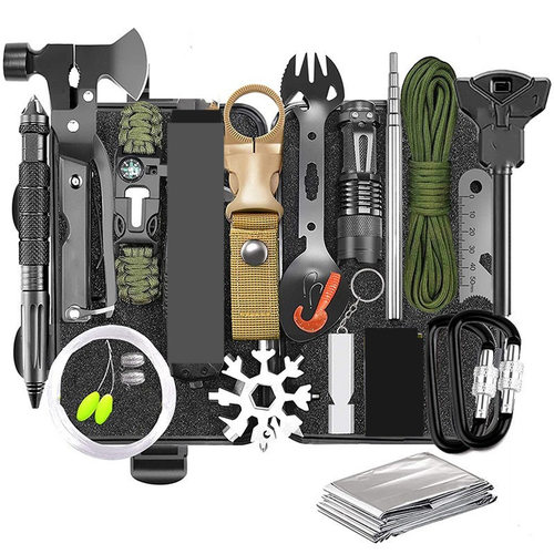 旅行户外SOS装备求生宝盒 工具套装多功能野外生存急救盒应急用品