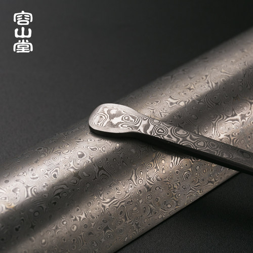 容山堂茗扬大马士革花纹钢茶则茶拨茶枕茶铲功夫茶具配件茶针茶勺