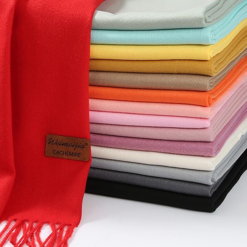 橙色围巾女秋冬围脖毛线脏橘色桔色百搭长款流苏披肩红围巾定制印