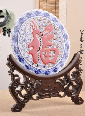 实木非洲黑檀木赏盘架瓷盘茶饼玉盘铜镜展示托架家居饰品摆件木架