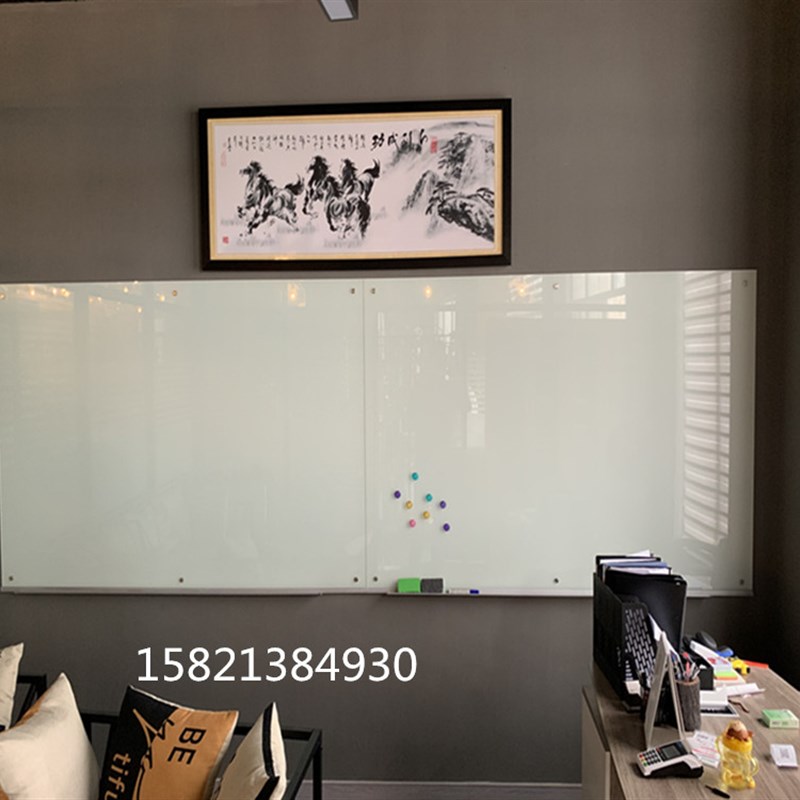 3C磁性防d爆钢化烤漆玻璃白板黑板墙家教培训会议白板公告栏留言