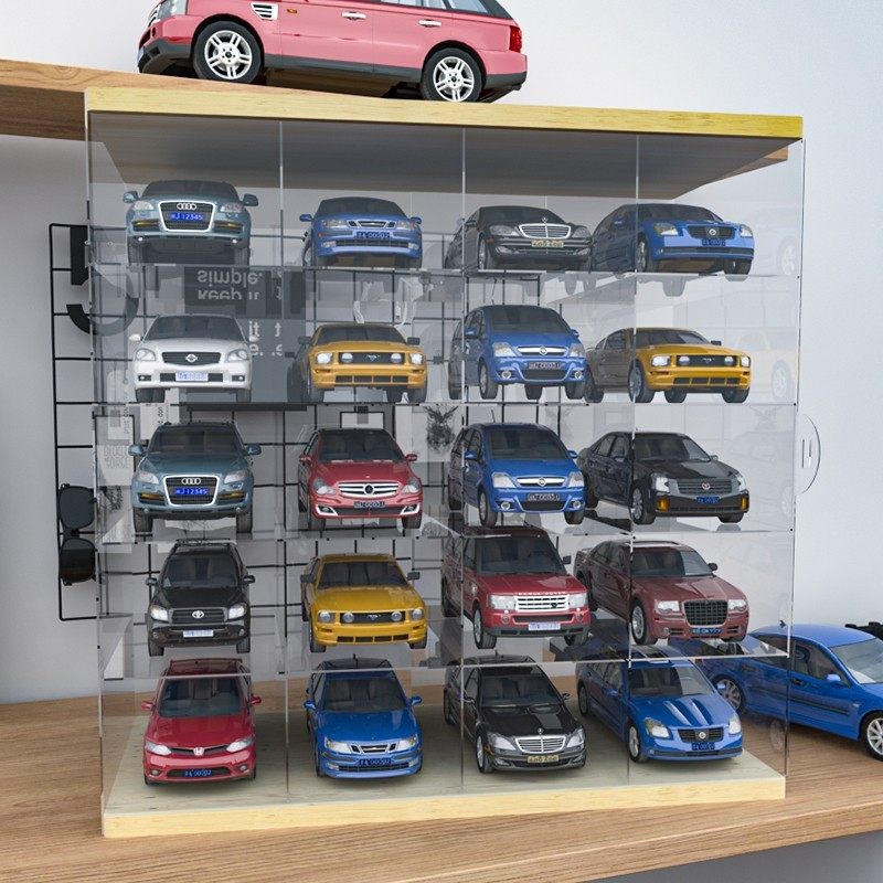 高透明亚克力防尘罩展示柜1:32汽车模型玩具车收纳盒展示盒架子