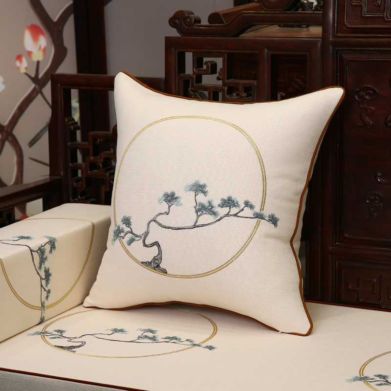 新中式沙发垫红木家具坐垫实木圈椅海绵垫罗汉床五件套定制中国风