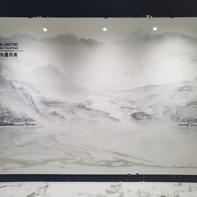 广东连纹大板12002400岩板E客厅电视背景墙瓷砖大理石简约