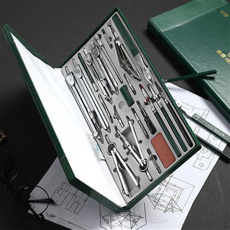 新品绘图仪器工具23件套建筑机械土木工程制图圆规套装H4023多功