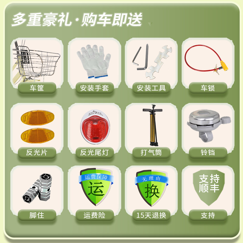 飞鸧公主自行车成人女士通勤轻便单车上班代步22寸24寸26淑女学生