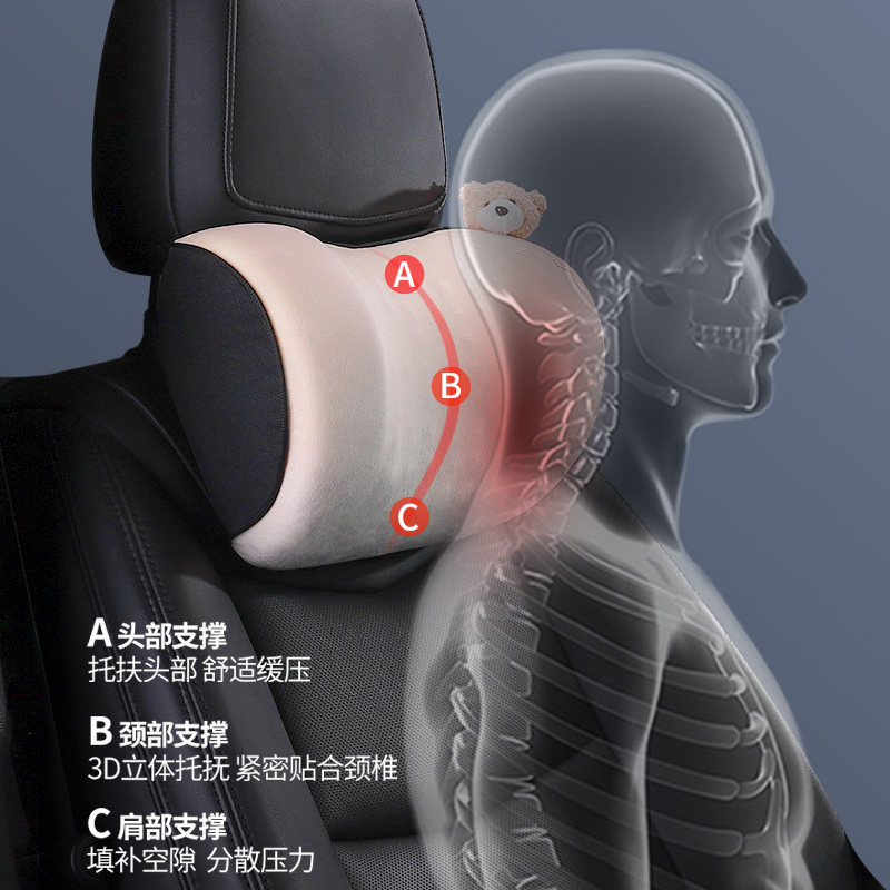汽车头枕护颈枕高档车用靠枕车载颈枕车内座椅腰靠垫网红可爱卡通