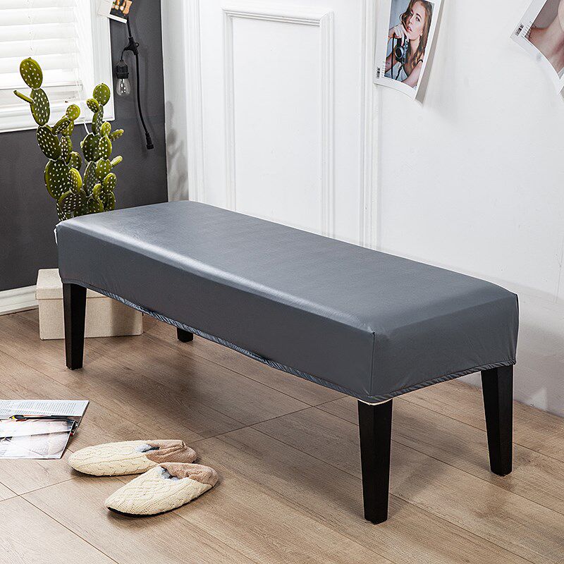 45N弹力PU皮革防水油污钢琴椅床尾长凳子套换鞋沙发凳椅防尘罩子