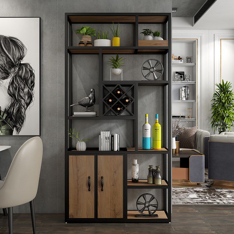 红酒架葡萄酒落地多层铁艺置物架酒庄酒吧餐厅展示架客厅隔断酒柜