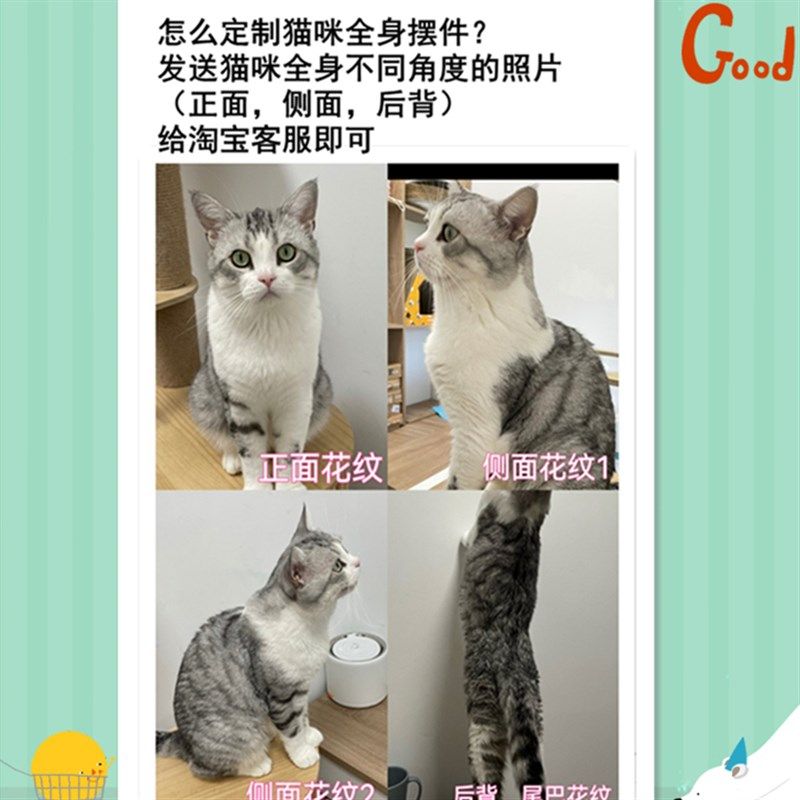 定制英短美短布偶加菲个性车载桌面摆件猫咪宠物生日蛋糕纪念装饰