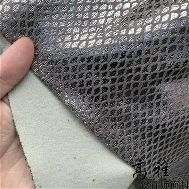 浅金色小鱼鳞纹仿皮革面料金属光泽装饰装修背景墙软包pu皮料仿皮
