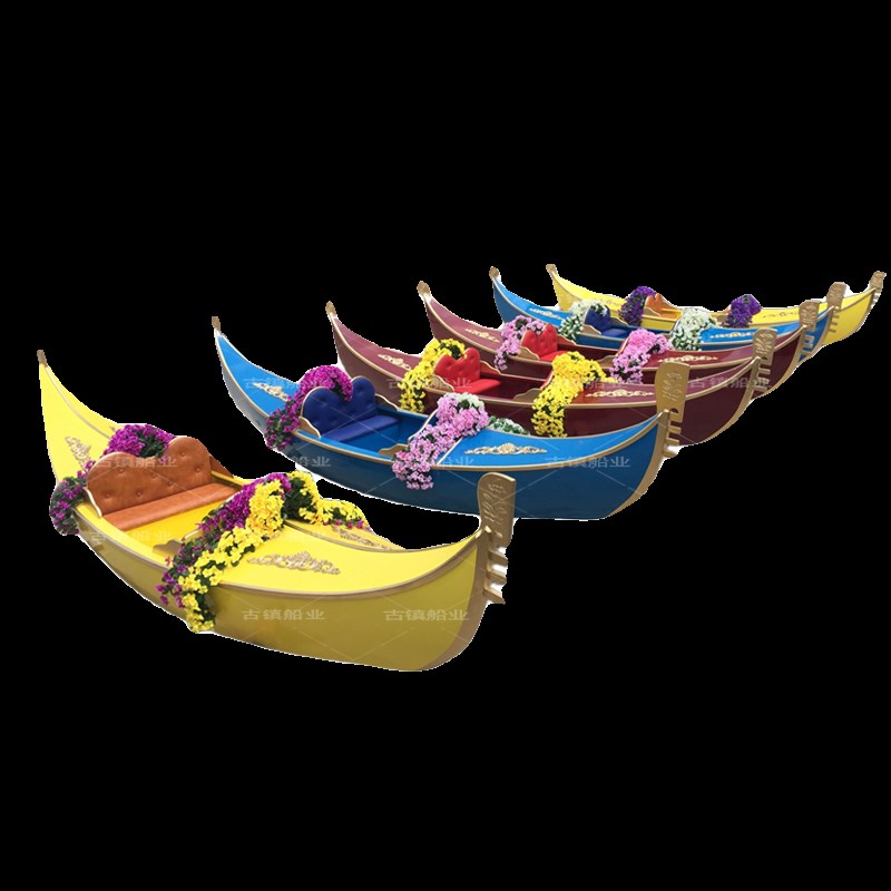 仿古海盗景观装饰木帆船画舫乌篷餐饮大小型电动手划欧式观光旅游