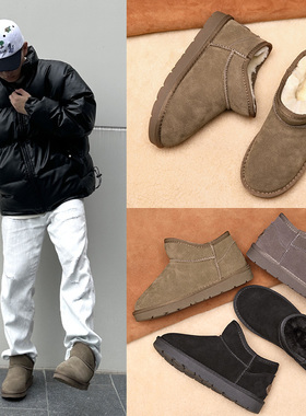 2024年新款雪地靴加厚雪地棉鞋冬季男女保暖加绒低帮面包鞋防滑潮