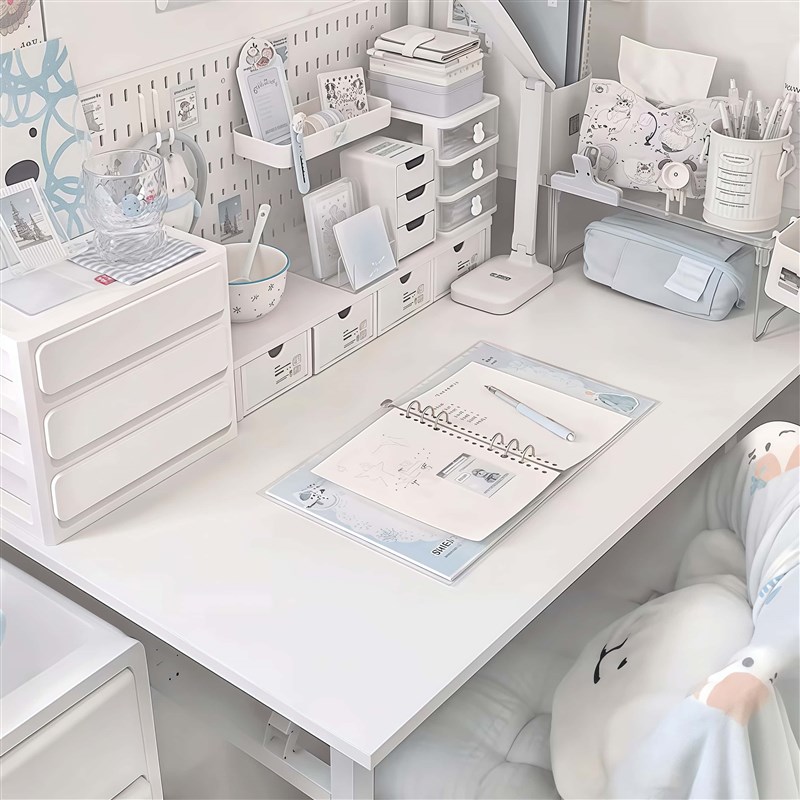 纯白色桌垫ins风桌面布置学生书桌垫子氛围感好物女生高颜值桌布