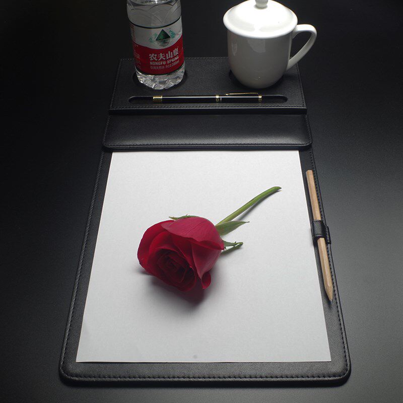 QIDI pu皮质会议夹垫板a4文件夹水杯托套装商务酒店便签夹会议垫