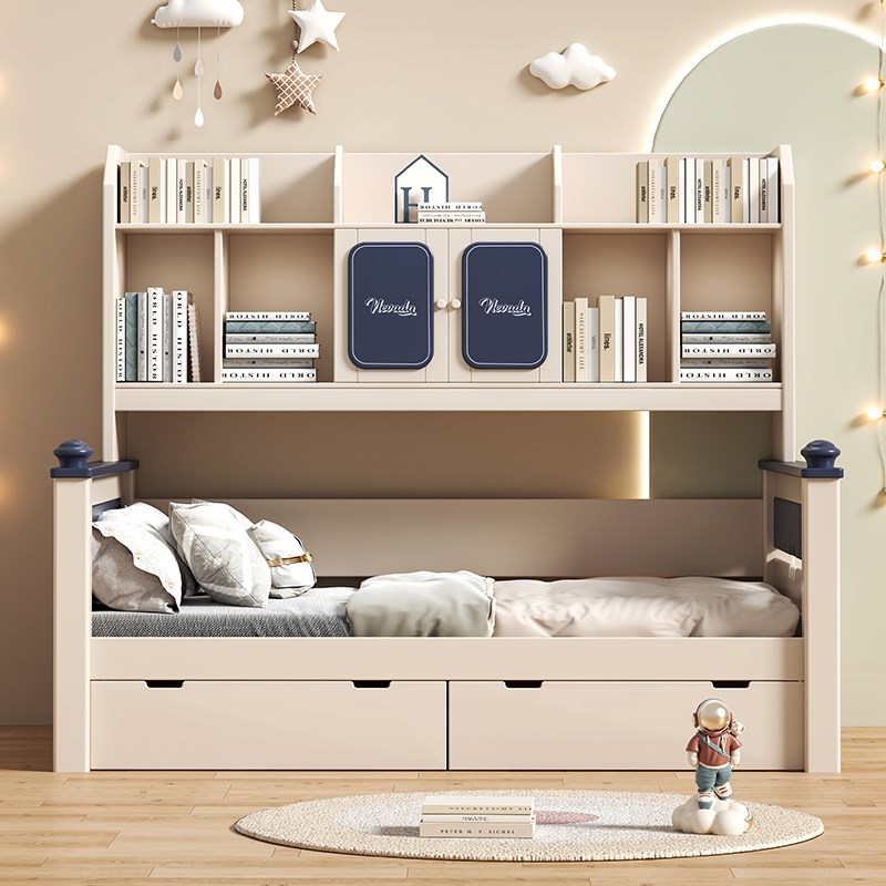 全实木衣柜床一体组合床儿童高箱储物床单人床小户型榻榻米双人床