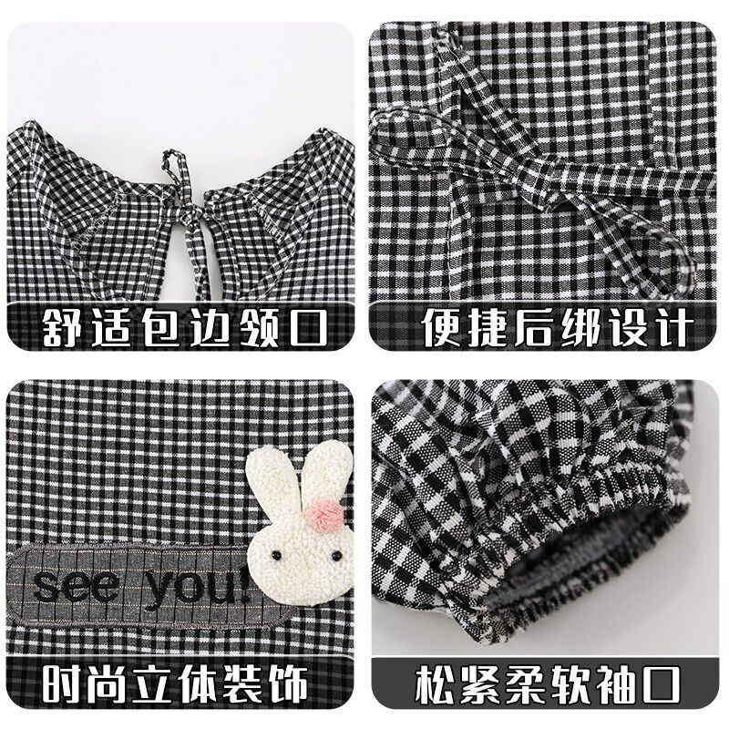 厨房做饭围裙女长袖罩衣家用秋冬季加长加肥棉布透气工作服年轻款