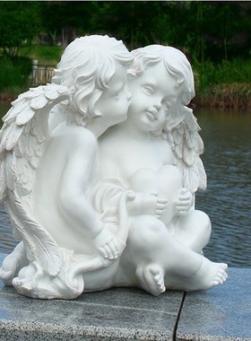 现代欧式别墅庭院园林景区雕塑工艺品摆设家居新房装饰品天使摆件