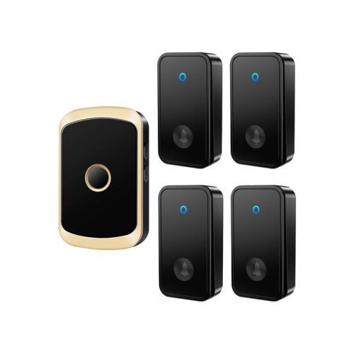智选防水家用超远距离可自发电无线门铃开关S四拖一老人呼叫器