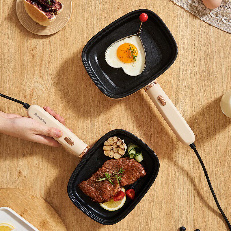 不粘锅小型牛排电煎锅插电专用学生宿舍平底锅多功能煎鸡蛋