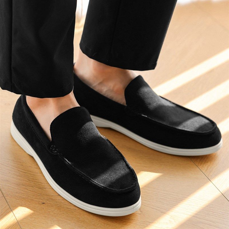 男士豆豆鞋夏季透气懒人鞋一w脚蹬乐福鞋轻便时尚平底单鞋软底板