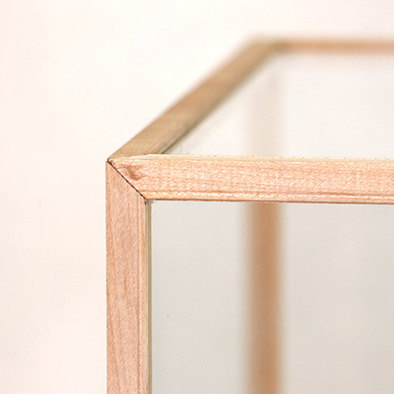 速发定制榫卯结构枫木宝笼v玻璃框摆件长方形工艺品防尘罩透明展