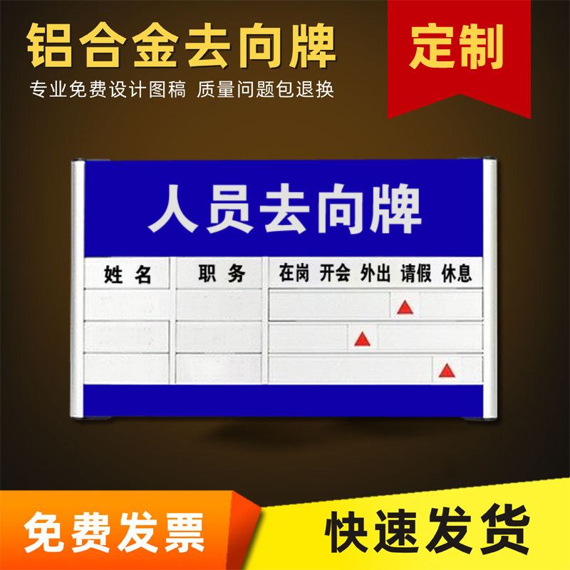 去向牌铝合金 定制办公室门牌n带照片可更换人员去向牌宿舍标示信