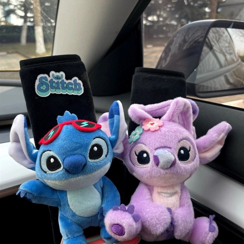 夏日冲浪史迪仔公仔安全带汽车护肩套车载N好物新车礼物男女礼物