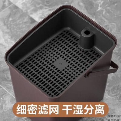 茶渣桶茶具配件导水管茶水桶推盖滤茶桶茶台废水桶大号棕C1845