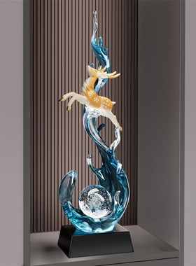 风生水起入户玄关装饰摆饰轻奢高档客厅招K财电视柜酒柜壁龛装饰