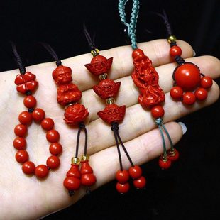 朱砂手机链挂绳挂饰女款元吊坠挂件钱袋貔貅本命佛守护神