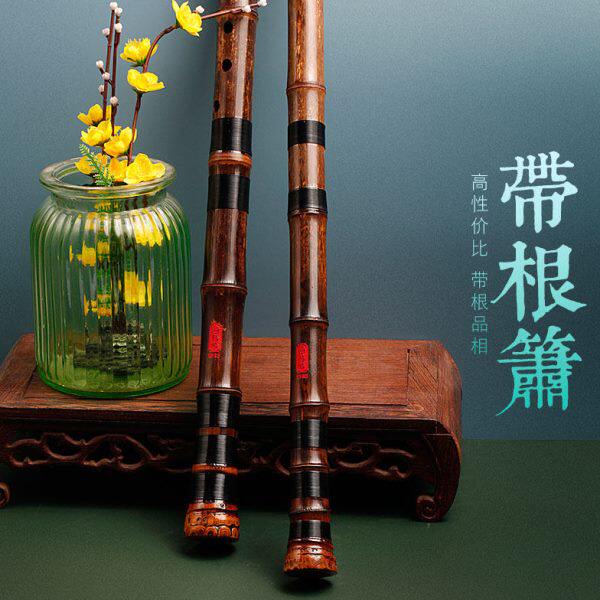 伶吟专业演奏紫竹洞箫乐器初学正手八孔G一节带根长萧古风素潇F调